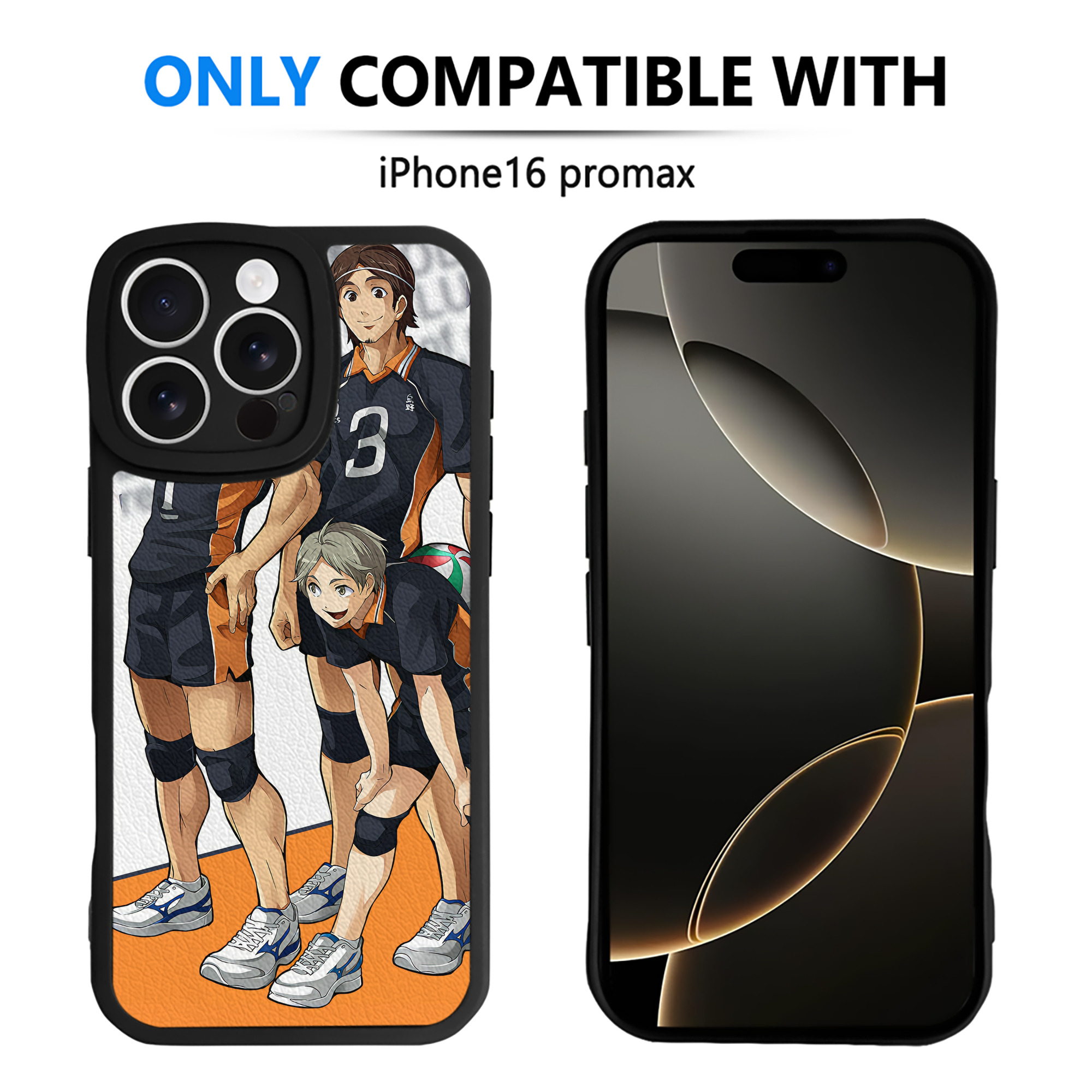 （画像用） ハイキュー!! Haikyu!! 【iPhone 16シリーズ対応】シリコンスマホケース（レザー調） 材質：シリコン